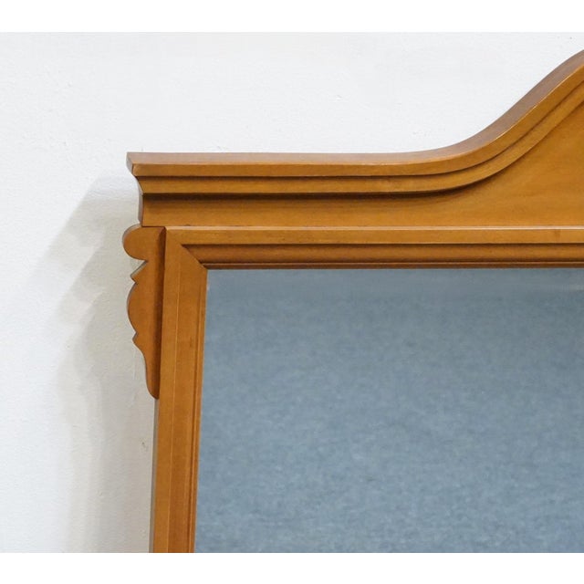 Late 20th Century High End Vintage Solid Hard Rock Maple Early American Colonial 48" Swan Neck Pediment Mirror 5085 For Sale - Image 5 of 7