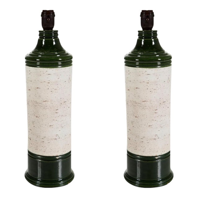 1960s Italian Modern Bitossi Ceramic Table Lamps- A Pair For Sale