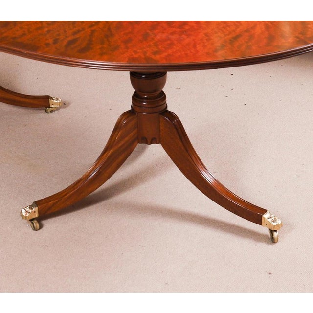 Regency Revival Triple Pillar Dining Table For Sale - Image 13 of 14
