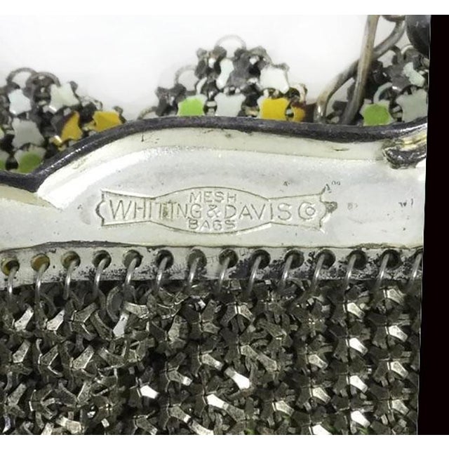Whiting & Davis Whiting & Davis Mesh Purse Silver-Tone Engraved Frame - Art Deco Flapper Era For Sale - Image 4 of 5