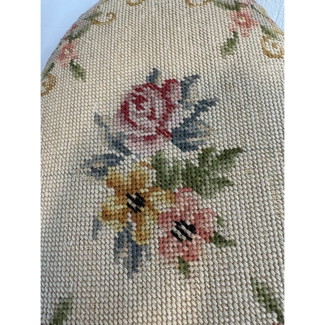Antique French Needlepoint Footstool For Sale - Image 9 of 10