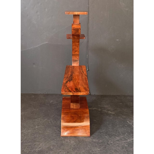 Art Deco Plant Stands or Etageres of Figured Walnut - Individually Priced For Sale - Image 10 of 11