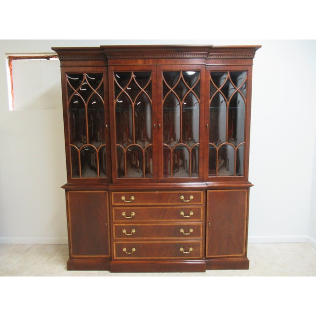 18th Century Ethan Allen Mahogany Bubble Glass China Cabinet Chairish