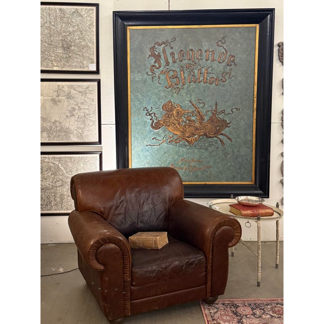 Illustration Large Scale Art Image Antique German Satirical Publication in Vintage Frame For Sale - Image 3 of 16