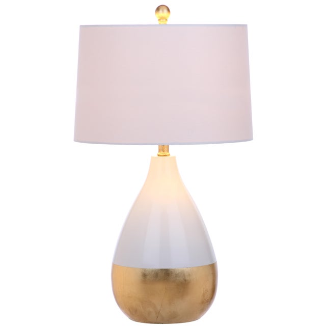 Modern 24 Inch H Table Lamp in White & Gold - a Pair For Sale - Image 3 of 8