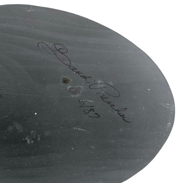 Antique White Hand Carved Patriotic Wooden Horse, Signed & Dated Americana Folk Art Sculpture, 1987 For Sale - Image 8 of 11