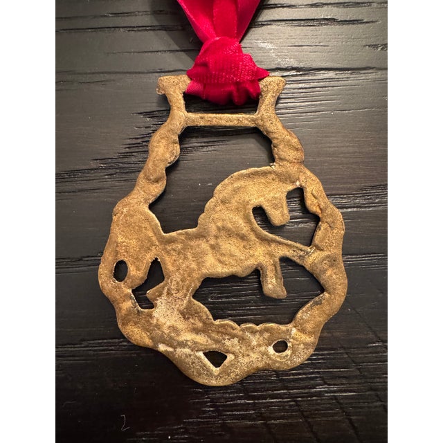 English Vintage English Horse Brass Ornament For Sale - Image 3 of 3