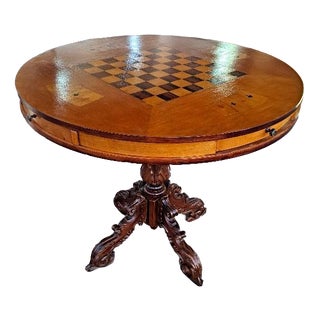 Vintage Game Table in Walnut, 1970s For Sale