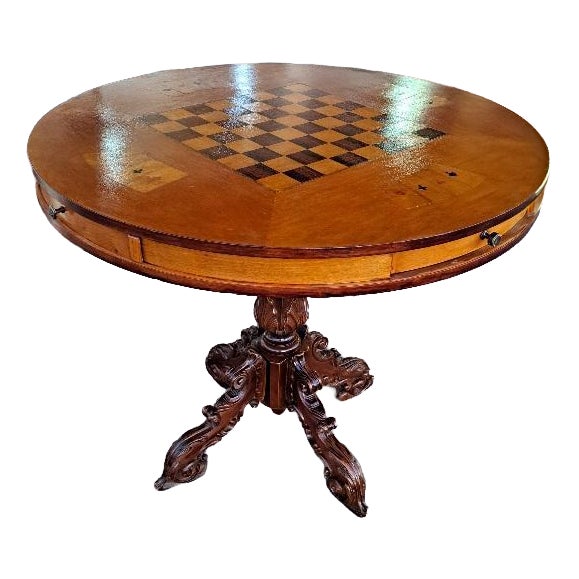 Vintage Game Table in Walnut, 1970s For Sale