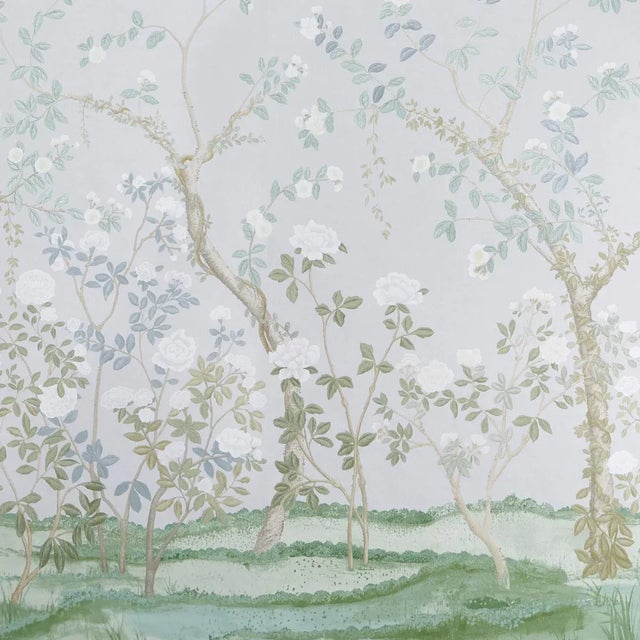 English garden meets Chinoiserie in this stunning green design. Originally drawn to scale on French canvas, this vast...