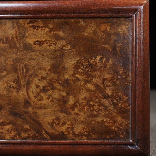 Wood Chinese Huali Rosewood Box With Burl Wood Panel For Sale - Image 7 of 10