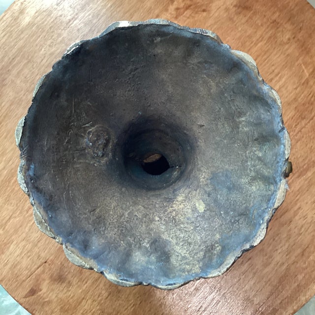 Antique 18th Century Brass Bronze French Style Goblet Urn Vase or Planter Ornate Loving Cup Anita Speedo Design For Sale - Image 11 of 13