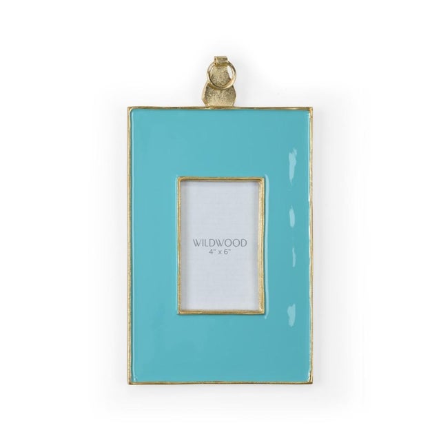 Contemporary Wildwood Aqua Enamel Wall Frame, Large For Sale - Image 3 of 3