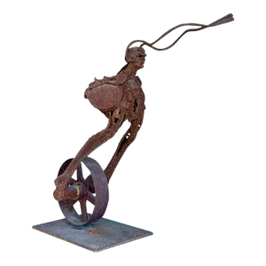 Vintage Boho Distressed Abstract Sculpture