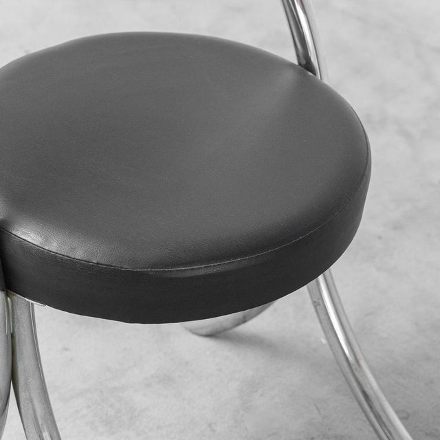 Metal Chairs in Eco-Leather in the Style of Giotto Stoppino, 1970s, Set of 6 For Sale - Image 7 of 12