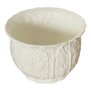 1960s Coalport England Ceramic Cabbage Leaf Planter Pot For Sale