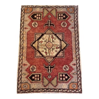 Vintage Turkish Oushak Rug 3'10 X 5'9 For Sale