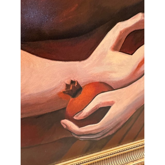 Contemporary Late 20th Century Yuroz Cubist Figural Painting of Embracing Couple in Gilt Frame For Sale - Image 3 of 8