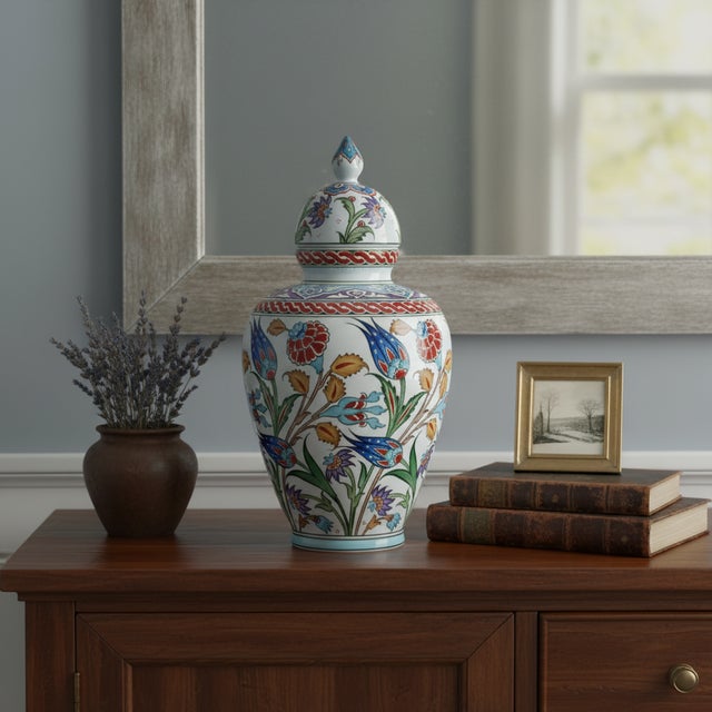 The Authority of Style This Handmade Ceramic Lidded Jar is a piece that demands respect. Standing at 30 cm, the “Vezir”...