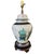 Vintage chinoiserie style ceramic table lamp featuring a crackle glaze finish and colorful decoration inspired by...
