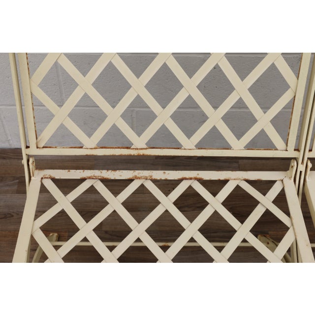 Vintage Hervé Baume French Wrought Iron Three-Seat Garden Sofa With Original Cushions, Circa 1970s For Sale - Image 16 of 18