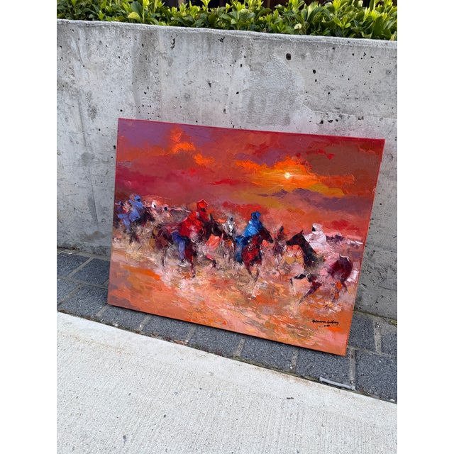 Golden Dust Thunder by Godfrey Afebuame, Oil on Canvas (2026) Impasto For Sale - Image 6 of 6