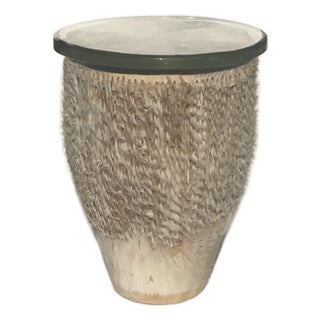 Original Vintage African Giselle Hide Drum Table For Sale