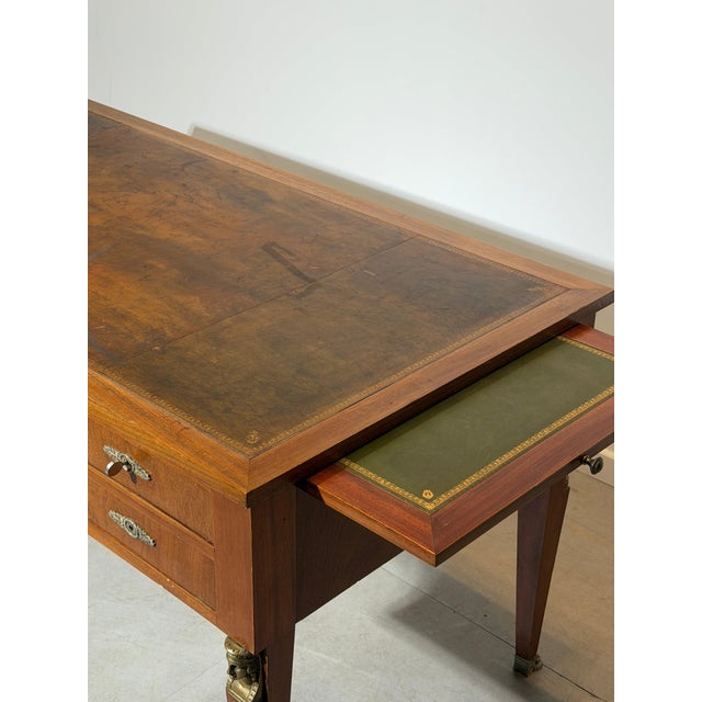 Empire French Executive Desk with Leather Top For Sale - Image 5 of 9