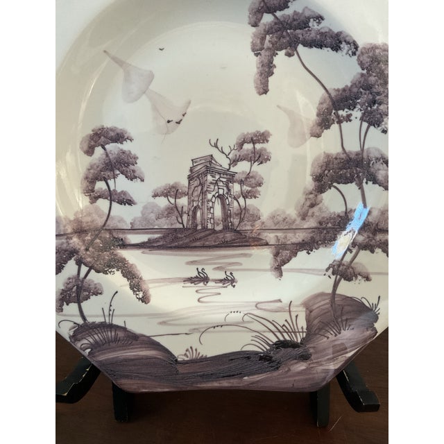 Isis Salad, Dessert or Appetizer Plates, 8” Hand Painted Ceramic - Set of 8 For Sale - Image 4 of 12