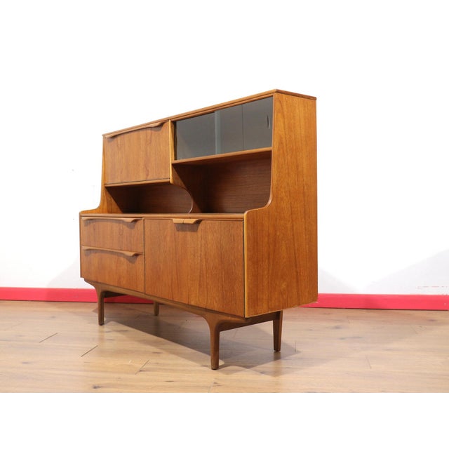 Mid Century Modern Vintage Teak Highboard Credenza Sideboard by S Form Danish Style For Sale - Image 15 of 15