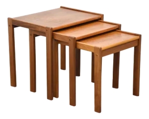 Danish Teak Nesting Side Tables- Set of 3