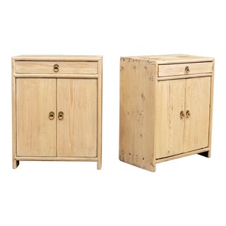 Pair of Chinese Reclaimed Pine Nightstands For Sale