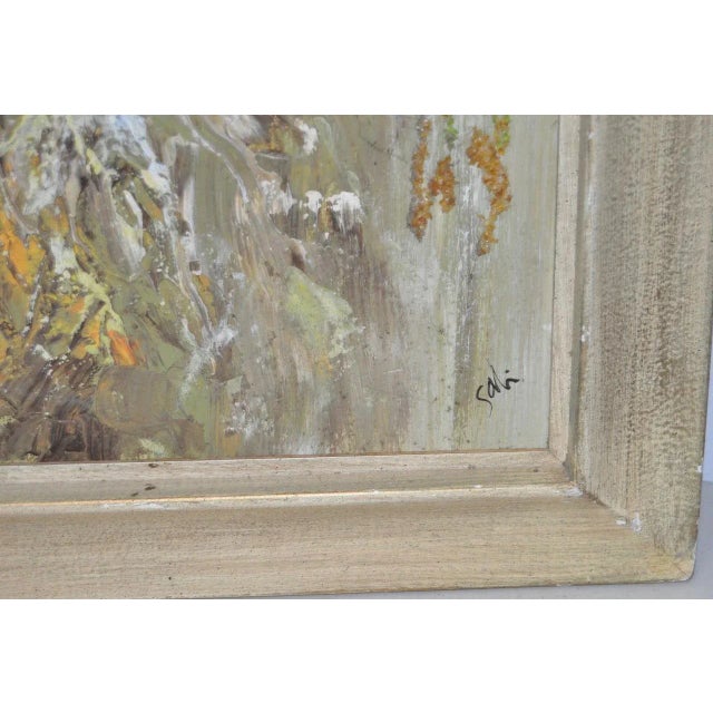 Mid Century Modern Surreal Acrylic & Rock Painting c.1950s For Sale - Image 5 of 7