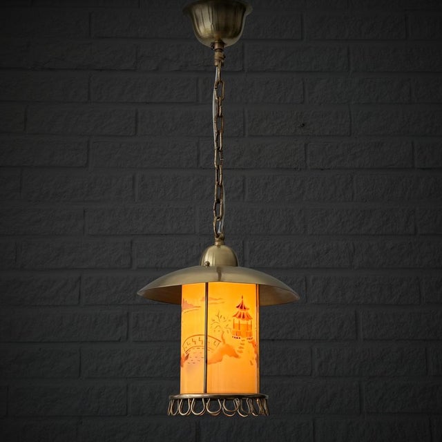 Vintage Scandinavian Lantern Pendant Lamp by Edvard Hagman, 1940s For Sale - Image 4 of 11