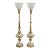 Vintage Mid-Century Modern Stiffel Torchiere Table Lamps Brass & Enamel Hollywood Regency - a Pair For Sale