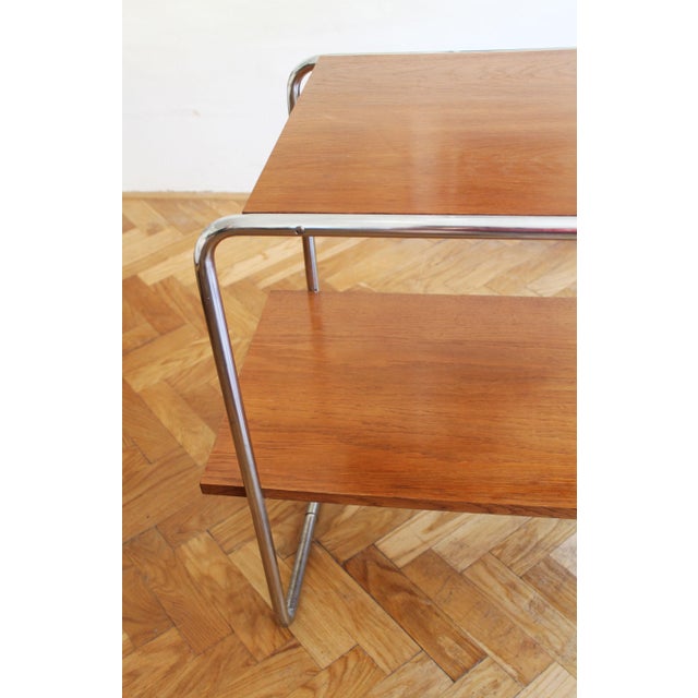 Modernist Tubular Steel Side Table in the style of Marcel Breuer for Kovona, 1920s For Sale - Image 6 of 15
