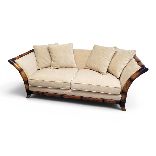 1980s Postmodern Flared Arm Tuxedo Sofa in Textured Velvet For Sale - Image 5 of 17
