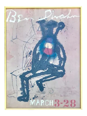 Ben Shahn Original Lithograph Exhibition Poster, Signed in Plate