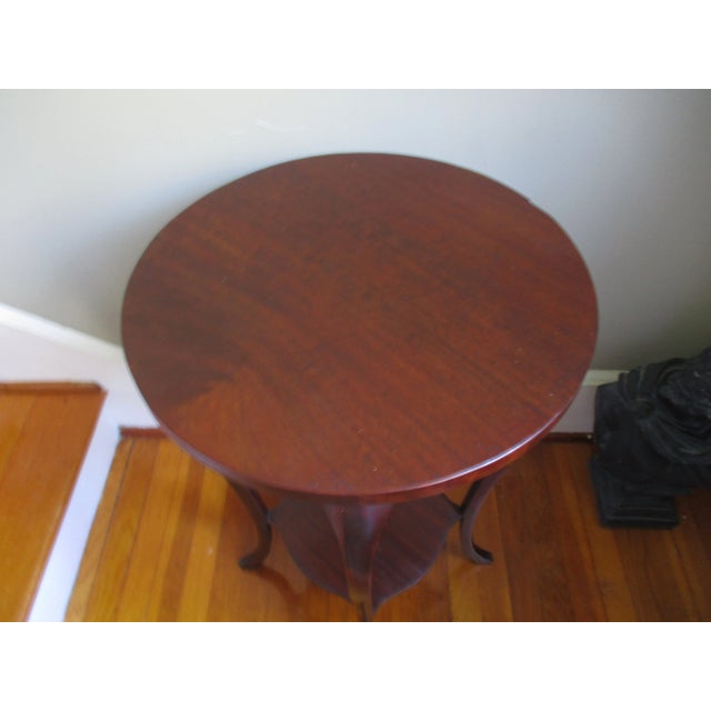 Wood 1900s Antique Art Nouveau Mahogany Two Tier Accent Table For Sale - Image 7 of 10
