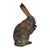 Mid-Century Japanese Showa Cast Iron Patinated Seated Rabbit Sculpture For Sale - Image 9 of 11
