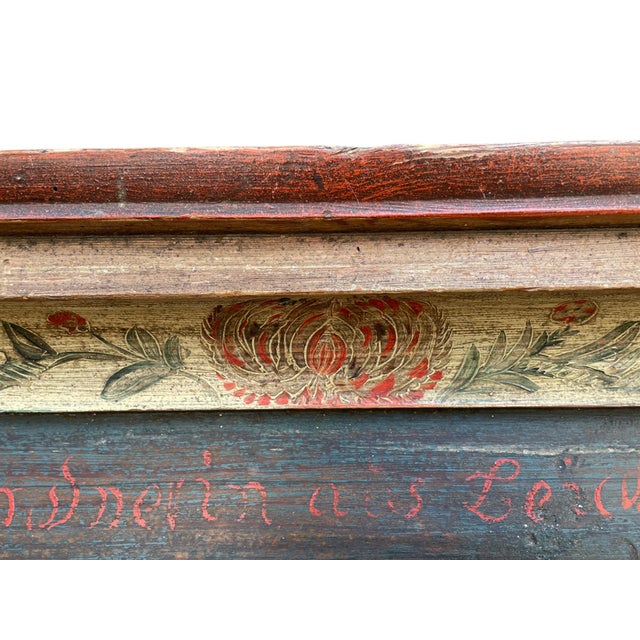 Antique Tyrolean Folk Art Painted Cabinet, 1801 For Sale - Image 13 of 17