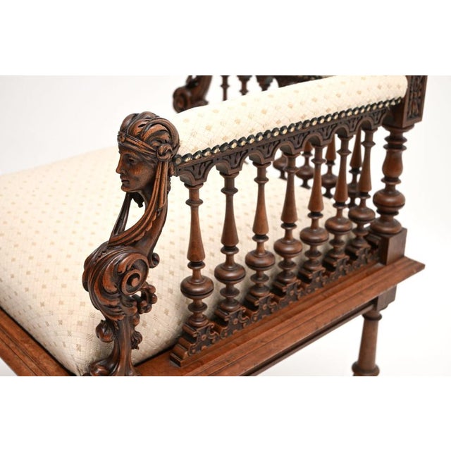 Antique Victorian Carved Walnut Corner Chair, 1860 For Sale - Image 6 of 11