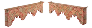 Pair Custom Coral Window Valences, Provenance Brooke Astor n.y.c. Library
