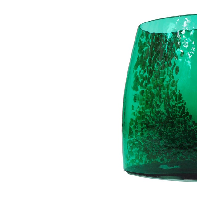 Italian Artisanal Green Murano Glass Vase, 1970s For Sale - Image 11 of 13