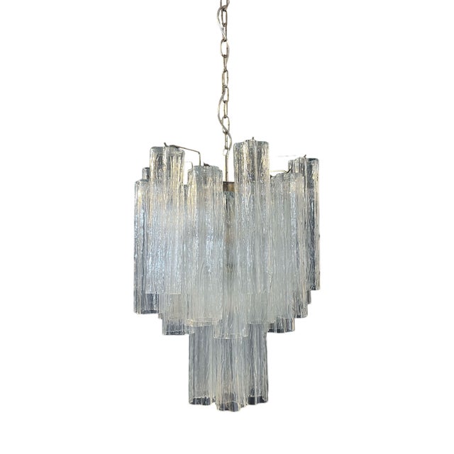 Murano Glass Tube Chandelier, 1990s For Sale
