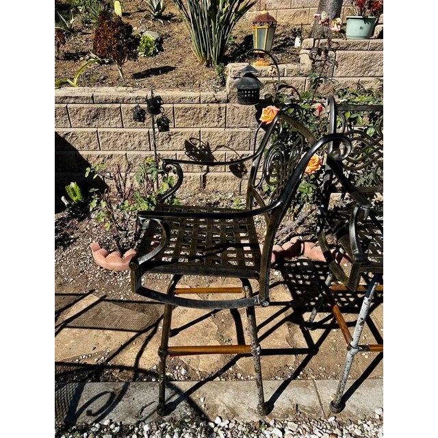 Mid-Century Modern Bar Height Swivel Armchairs by Cast Classics - Set of 3 For Sale - Image 3 of 5