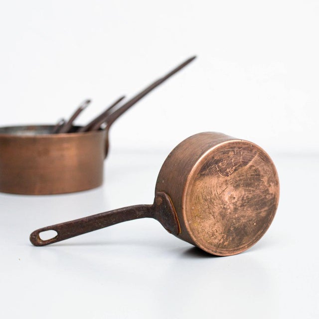 Vintage Spanish Brass Pots, 1950, Set of 6 For Sale - Image 10 of 16