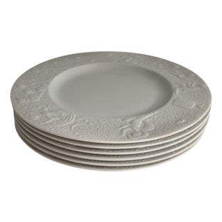 White Magic Flute Salad Plates by Björn Wiinblad for Rosenthal, 1980s, Set of 6 For Sale