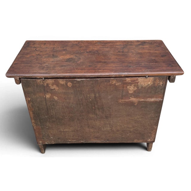 Antique Walnut and Oak Bombé Front Chest For Sale - Image 10 of 13