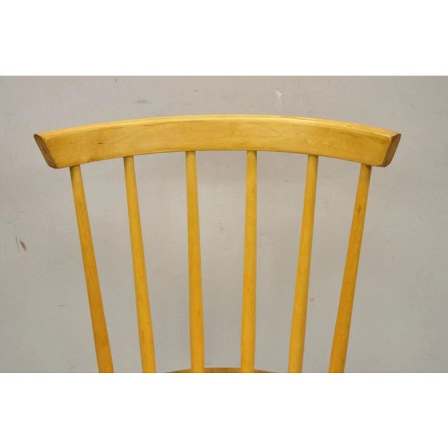 Vintage Mid Century Modern Spindle Back Birch Maple Dining Side Chair For Sale - Image 4 of 11